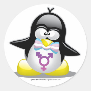 Sticker Rond Penguin transgenre