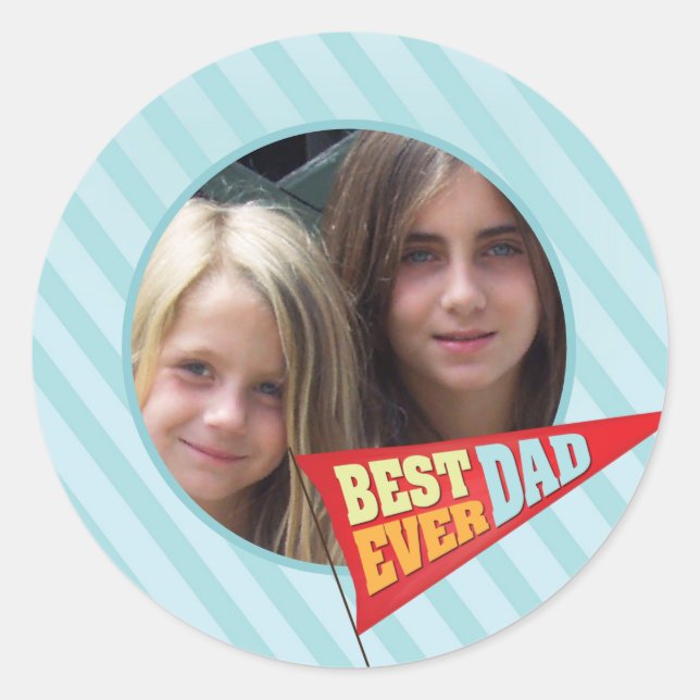 Sticker Rond Pennant fête des pères (Devant)