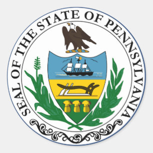 Sticker Rond Pennsylvanie sceau de l'état symbole de la républi
