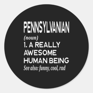 Sticker Rond Pennsylvanien Pennsylvanie Pa Philly Philadelphie