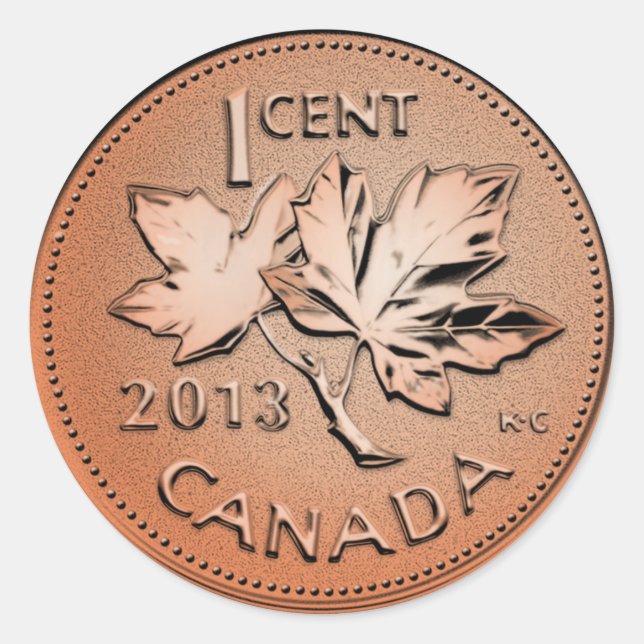 Sticker Rond Penny canadienne 2013 (Devant)