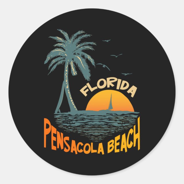 Sticker Rond Pensacola Beach (Devant)