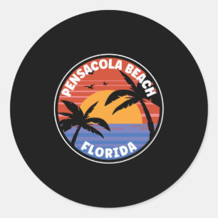 Sticker Rond Pensacola Beach Floride Sunset Paradise