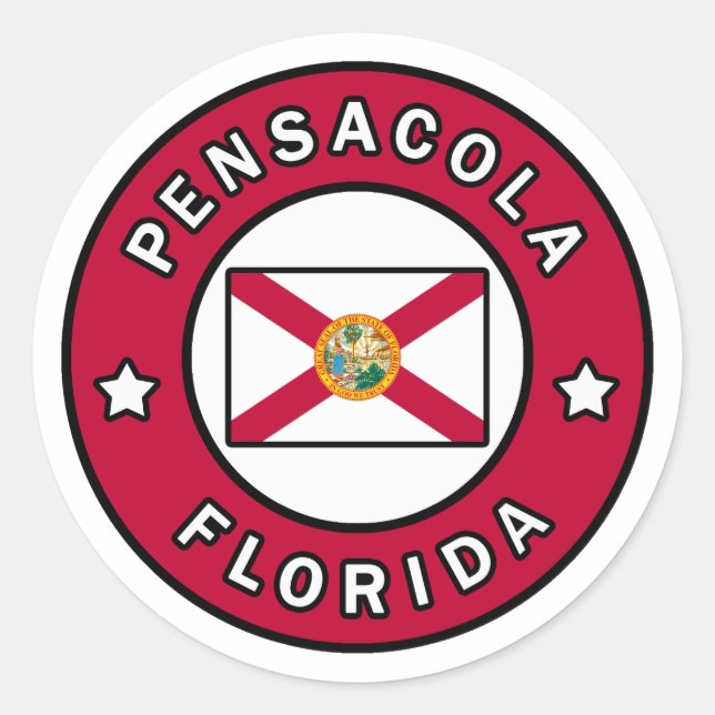 Sticker Rond Pensacola Floride (Devant)