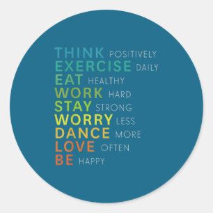 Sticker Rond Pensée affirmative positive Inspiration Motivation