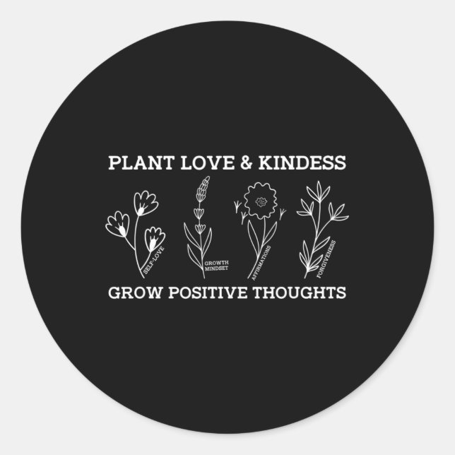 Sticker Rond Pensées positives Auto-soins Kindness Cadeau Menta (Devant)