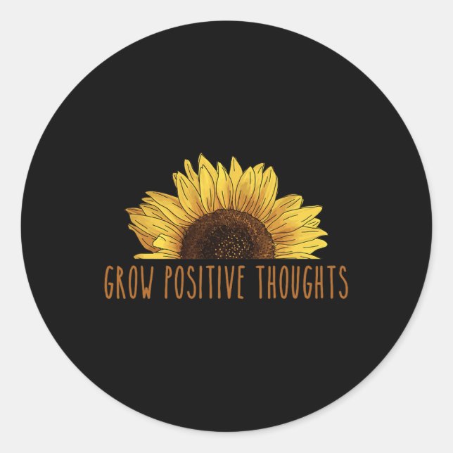Sticker Rond Pensées Positives Croissance Cadeau de Bienveillan (Devant)