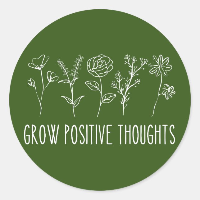 Sticker Rond Pensées Positives Esthétique  (Devant)