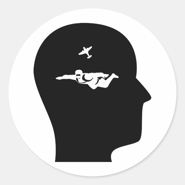 Sticker Rond Penser à la Skydiving (Devant)