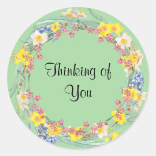 Sticker Rond Penser à vous classique