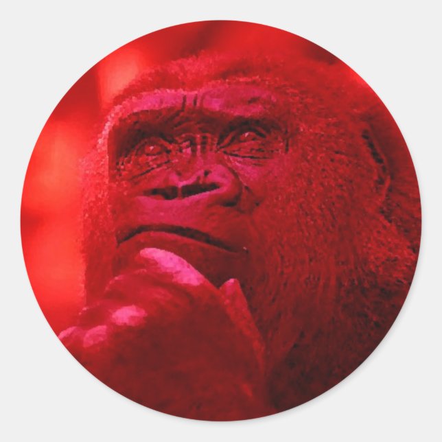 Sticker Rond Penser Gorilla (Devant)