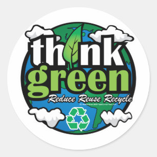 Sticker Rond Penser Terre verte