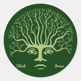 Sticker Rond Penser vert II