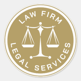 Sticker Rond Pensez à la justice - Droit classique