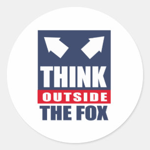 Sticker Rond Pensez en dehors du renard