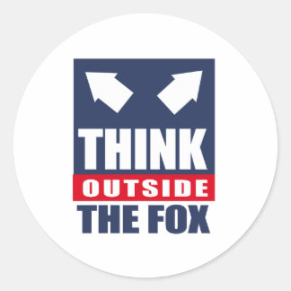 Sticker Rond Pensez en dehors du renard