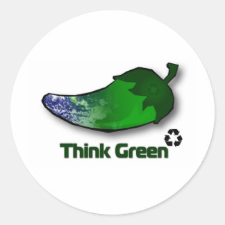 Sticker Rond Pensez vert