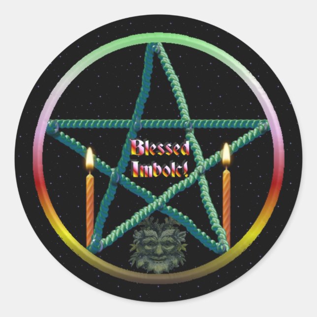 Sticker Rond Pentacle Imbolc (Devant)