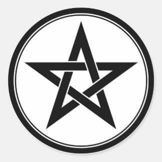 Sticker Rond pentacle noir