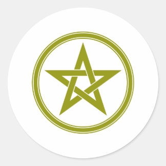 Sticker Rond pentacle or