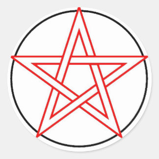 Sticker Rond Pentacle rouge et noir