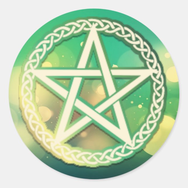 Sticker Rond Pentacle vert complexe (Devant)