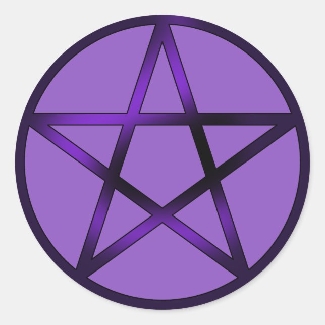 Sticker Rond Pentacle - Violet (Devant)