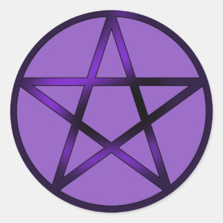 Sticker Rond Pentacle - Violet