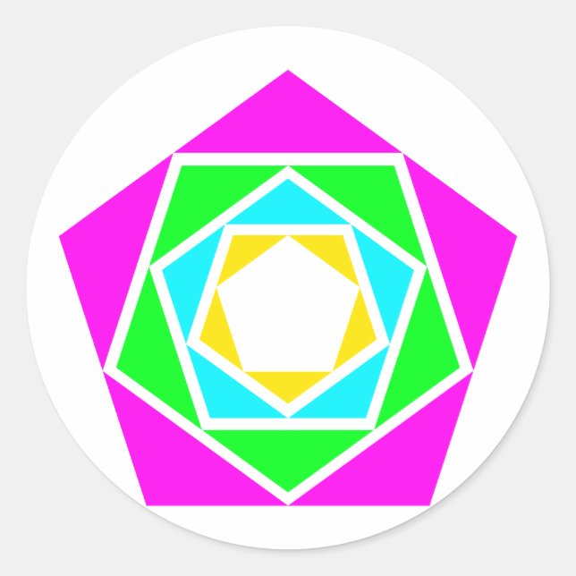 Sticker Rond Pentagone (Devant)