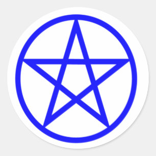Sticker Rond Pentagone étoilé bleu droit