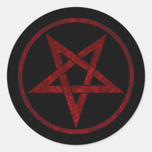 Sticker Rond Pentagram Red Devil
