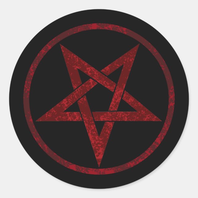 Sticker Rond Pentagram Red Devil (Devant)