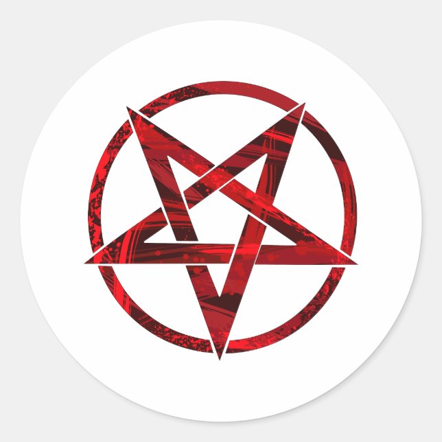 Sticker Rond Pentagram Red Devil (Devant)