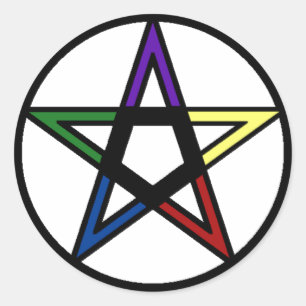 Sticker Rond Pentagramme élémentaire