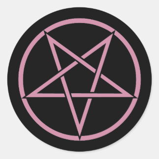 Sticker Rond Pentagramme inversé (couleur pentagramme personnal