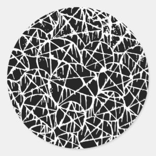 Sticker Rond pentagramme punk grunge noir blanc qui coule