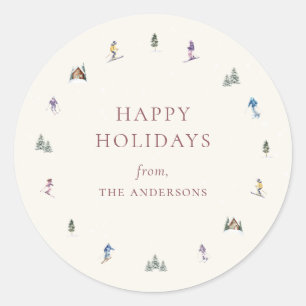 Sticker Rond PENTES D'HIVER Vacances