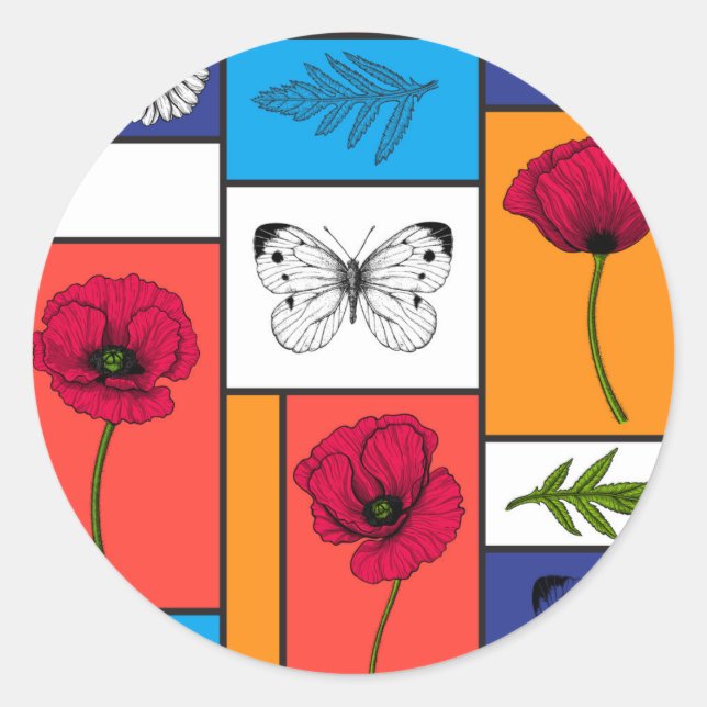 Sticker Rond Pépites dans des boîtes colorées (Devant)