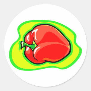 Sticker Rond Pepper habanero sur jaune vif vert.png