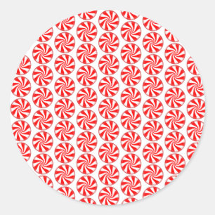 Sticker Rond Pepperment de Noël