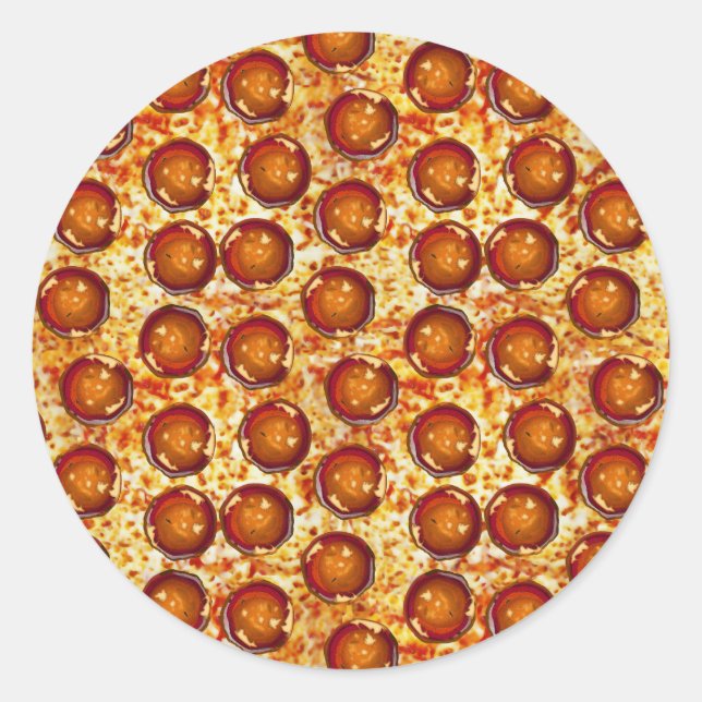 Sticker Rond Pepperoni et Motif de pizza au fromage (Devant)