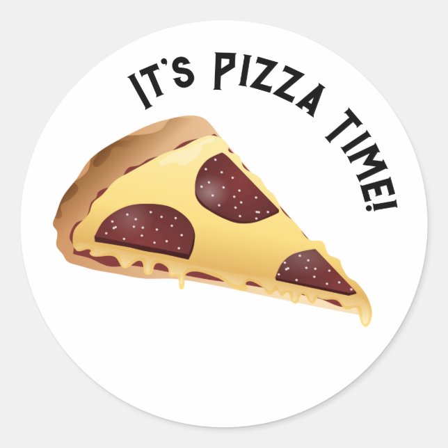 Sticker Rond Pepperoni Pizza (Devant)