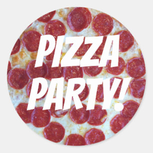 Sticker Rond Pepperponi Photo Pizza Party