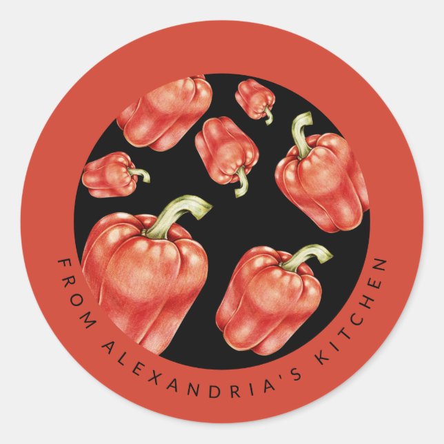 Sticker Rond Peppers Red Bell | De la cuisine de (Devant)