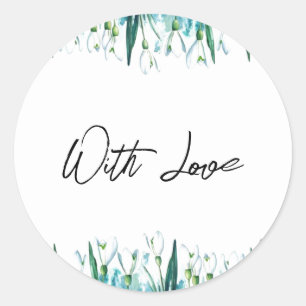 Sticker Rond Perce-neige janvier fleur jardinage printemps