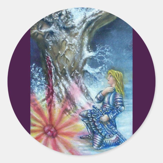 STICKER ROND PERCEVATION ET VISION DU SAINT-GRAIL (Devant)