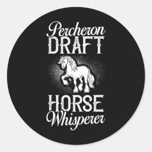 Sticker Rond Percheron Ébauche Cheval Cheval Équitation Équestr