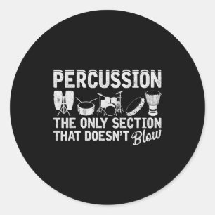 Sticker Rond Percussion de fanfare pour percussionniste batteur