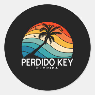 Sticker Rond Perdido Key Florida Tropical Beach Palm Tree