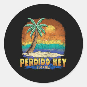 Sticker Rond Perdido Key Floride Vintage Souvenir dénudé